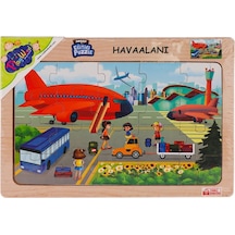 Ony-233-234-235-236 Ahşap Eğitici Puzzle Havaalanı - 1 Adet Stokta Olan Gönderilir