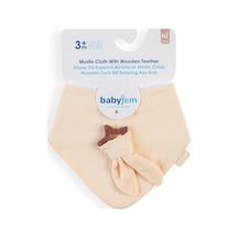 Babyjem Silikon Diş Kaşıyıcılı Müslin Mama Önlüğü Somon