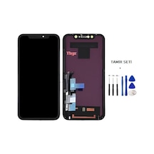 Tkgz Apple Uyumlu iPhone Xr Lcd Ekran Dokunmatik Service Kaliteli Lcd + Tamir Seti
