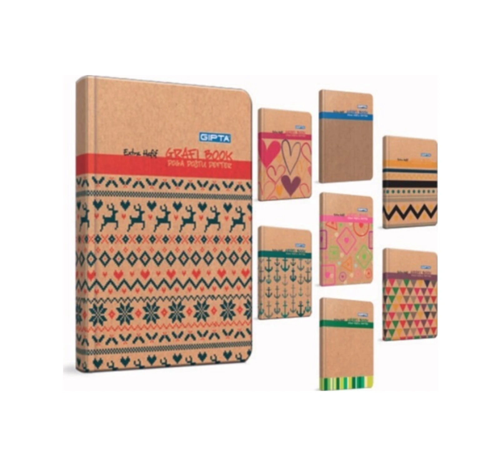 Grafi Book Ip Dikişli Sert Kapak Not Defteri 20x28cm 120 Yaprak Kareli 3 Lü Paket 2095