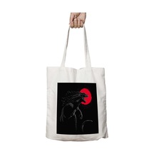 Art Hediye Godzilla Destroy İki Tarafı Kalıcı Baskılı Yıkanabilir Okul Plaj Omuz Bez Çantası Çok Renkli
