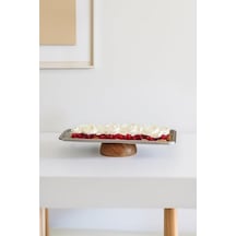 Çelik Ahşap Ayaklı 33 Cm Servis/sunum Tepsisi Çok Renkli