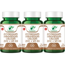 Yurdavit Potassium Magnesium Calcium Zinc Vitamin D3 3 x 100 Tablet