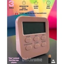 Öğrenci Ders Çalışma Saati Kronometreli Araç Saati Mutfak Bozdolabı Magnet Saat Zamanlayıcı Pembe 0240-beyaz-şekilli-48cm