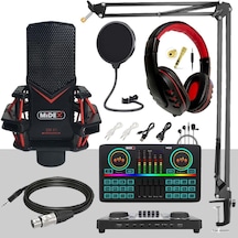 Midex Gmx-1 Effective Set Condenser Mikrofon Ses Kartı Kulaklık Canlı Yayın Paketi Telefon Ve Pc