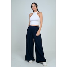 By Saygı Kadın Beli Lastikli Cepli Önü Pileli Bol Paça Osyho Pantolon-41743 Lacivert By Saygı Kadın Beli Lastikli Cepli Önü Pileli Bol Paça Osyho Pantolon-41743 Lacivert