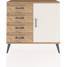 Arges Şifonyer Tek Raflı 4 Çekmeceli Tek Kapaklı 88x30x80 Çam-aytaşı/çam Aytaşı/çam