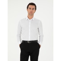 Cacharel Beyaz Slim Fit Uzun Kollu Gömlek 15841036