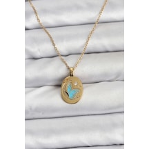 316l Çelik Zincir Gold Renk Figür Kadın Kolye - Özel Seri Bzsurn011834 altın