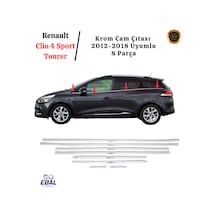 Renault Clio 4 Sport Tourer Krom Cam Çıtası 8 Parça 2012-2018 Paslanmaz Çelik