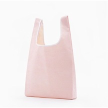 1pc Yeniden Kullanılabilir Unisex Baskı Çevre Dostu Alışveriş Çantası Katlanabilir Alışveriş Çantaları Polyester Eko Bakkal Taşıma Pink Stripe