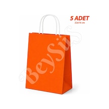 22x16 Cm Hediyelik Kağıt Çanta Turuncu 5 Adet Tüm Yaşlar