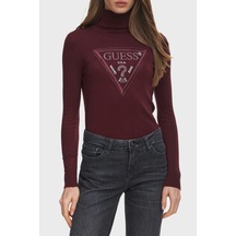 Guess Ls Tn Hallie Triangle Logolu Regular Fit Balıkçı Yaka Kazak W6br54z1455 Kadın Kazak W6br54 Z1455 G596 Bordo