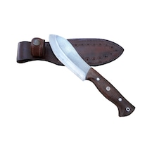 Ceviz Sap Geniş Ağız Av Kamp Bıçağı 4116 Çelik 25cm Çok Renkli