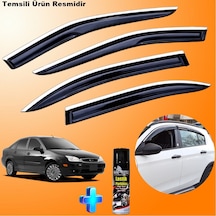 Ford Focus 1 Sedan Cam Rüzgarlığı Abs Nikelajlı Krom Mügen Cam Rüzgarlığı 1998-2005 + Ebrayn 500ml Lastik Parlatıcı