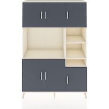 Hyperion Dolap 10 Raflı 6 Kapaklı 132x44x195 Aytaşı-antrasit/... Aytaşı