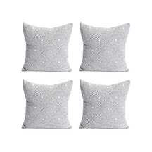 Ayrex Lüks 100% Pamuk Dekoratif Desenli Kırlent Kılıfı 4 Adet Set 45x45 Cm, Kaliteli Pamuklu Kumaş Kırlent Ve Min Diğer