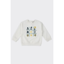 Kız Bebek Baskılı Ekru Sweatshirt Çok Renkli