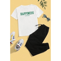 Uyguntarz Çocuk Happines Alt - Üst Eşofman Takımı Beyaz