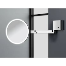 Banyo Makyaj Aynası, Led Işıklı, Çift Kollu, Ayarlanabilir, Büyüteçli 5x - Krom Krom