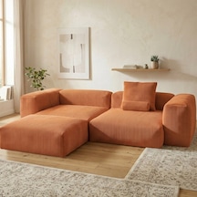 Relax Köşe Koltuk Takımı Sünger Koltuk Kanepe Divan Turuncu