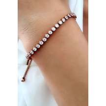 Zirkon Taşlı Gümüş Ayarlanabilir Asansörlü Bileklik N11.40721