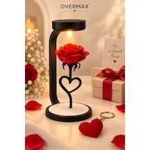 Kırmızı Gül Dekoratif Minimalist Led Lamba 25x14 Cm Kalp Tasarımlı Romantik Gece Lambası Kırmızı Gül - 921601830