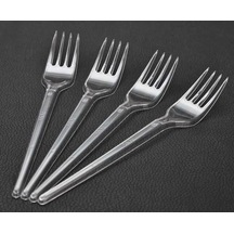 Ekonomik Plastik Şeffaf Çatal 100'lü Şeffaf