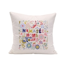 Namaste Home Today Yazılı Bohem Çiçek Desenli Dekoratif Yastık Kılıfı Çok Renkli