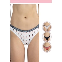 U.s Polo Assn. 66430 Kadın Karışık Desen Pamuklu 3'lü Slip Külot-lacivert Lacivert