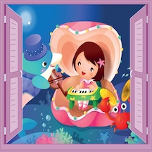 Çocuk Odası Bebek Odası Pencere Poster Duvar Kağıdı İnci
