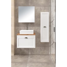 %100 Mdf 65 Cm Aren Banyo Dolabı + 30 Cm Aren Boy Dolabı Beyaz
