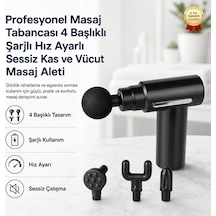 Profesyonel Masaj Tabancası 4 Başlıklı Şarjlı Hız Ayarlı Sessiz Kas Ve Vücut Masaj Aleti Başlık Bu