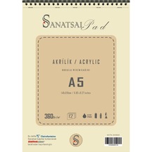 Sanatsal Pad Akrilik Boya Defteri A5 360gr 12 Yaprak Spiralli