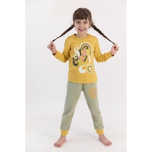 U S Polo Assn Stay Cozy Hardal Kız Çocuk Pijama Takımı Hardal