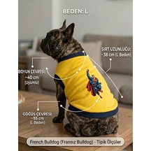 Köpek Sweatshirt L Beden Boyun Çevresi 40 Cm Superman Baskılı - Sarı