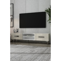180dhdtsr8btg Luna Kapaklı Pleksi Lazer Desen Tv Sehpası Beyaz-traverten-gümüş