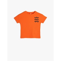 Koton 4smb10229tk 222 Turuncu Erkek Bebek Jersey Kısa Kollu T-shirt Turuncu