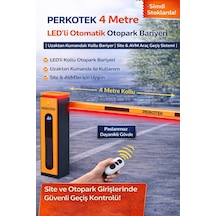 Perkotek 4 Metre Led Li Otomatik Otopark Bariyeri Uzaktan Kumandalı Kollu Bariyer Site & Avm Araç Giriş Sistemi