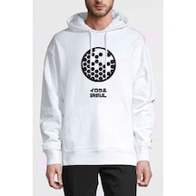 Evangelion Ireul Baskılı Beyaz Erkek Örme Kapşonlu Sweatshirt