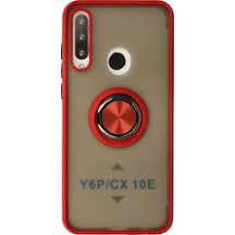 Flzdgnkr Newface Huawei Y6p Kılıf Montreal Yüzüklü Silikon Kapak - Kırmızı