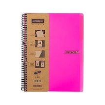 Capricorn Neon Serisi, A4, 7 Konulu 5 Kareli, 2 Çizgili 210 Yaprak Pp Kapaklı Spiralli Defter, Pembe 103 Ivory