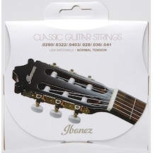 Ibanez 6 Telli Normal Gerginlik İçin Tel Seti - .0280/.0322/.0403/.029/.035/.043 Şeffaf Naylon/gümüş Kaplama Sargı Icls6nt