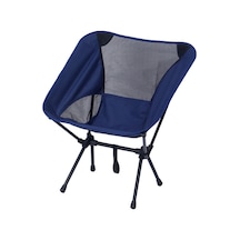 Küçük Açık Kamp Eğlence Plajı Portatif Katlanır Sandalye Lacivert Kırmızı