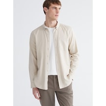 Lcwaıkıkı Classic Bej Regular Fit Gabardin Erkek Gömlek