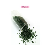 Kesme Cam Boncuk 2mm - 20 Gram - Şeffaf Koyu Yeşil -bnc319