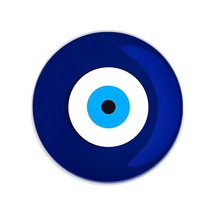 Liangmei 7 Cm Yemek Masası Bardak Altlığı Şeytan Gözü Araba Beyaz - Mavi