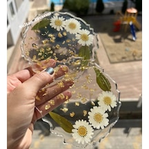 4 Lü Epoksi Bardak Altlığı - 121 Şeffaf