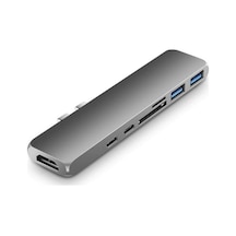 Type C 7 in1 Apple Uyumlu MacBook 4K Hdmi-Kart Okuyucu- 100w Type c