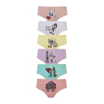 Hepsine Rakip 6lı Kız Çocuk Külot Renkli Desenli Baskılı Slip İç Çamaşırı Karışık